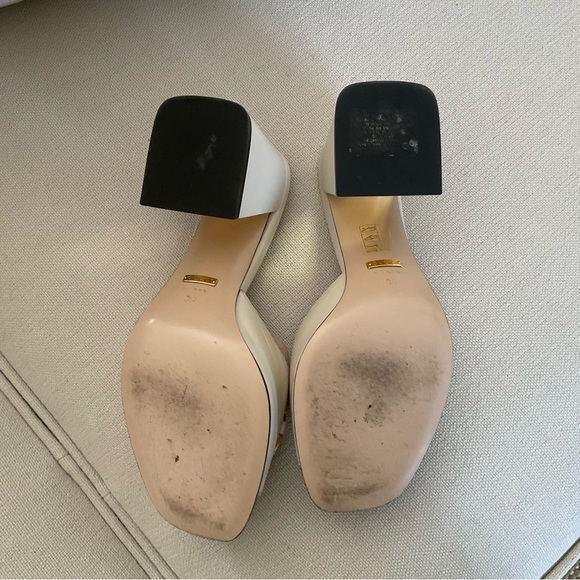 GUCCI HORSEBIT SLIDE SANDALS IN IVORY LEATHER SIZE 38 ITALIAN . - Picture 11 of 14